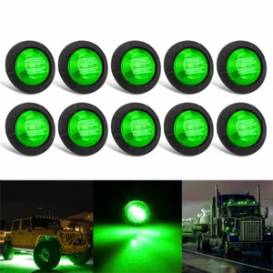 10PCS 12V LED Car Small Round Side Marker Light Lorry Button Lamp Off-Road Green - Picture 1 of 12