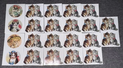 1995 Victorian Cats Stickers Kittens The Gifted Line John Grossman Acid Free - Image 1 of 3