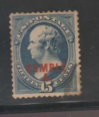 189 S Sample A Blue Specimen 15c"Sample A." Specimen USED XF - Image 1 of 2