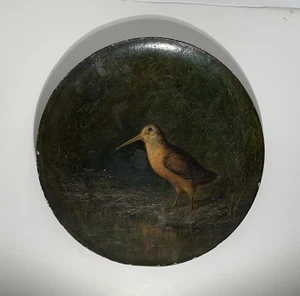 FREDERICK SPANG AMERICAN PAPER MACHE TRAY BIRD PAINTING PENNSYLVANIA SIGNED - Picture 1 of 5