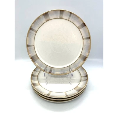 Juego de 4 platos de ensalada Denby trufa borde ancho en capas 9,75" Inglaterra AB Foto 1 de 4