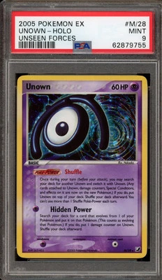 Pokemon Unown EX Unseen Forces Holo Rare #M/28 PSA 9 Mint - Image 1 of 2