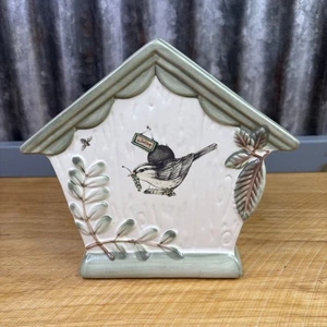 VTG Pfaltzgraff Naturewood Ceramic Napkin Holder Bird House Kitchen Utensil - Picture 1 of 8