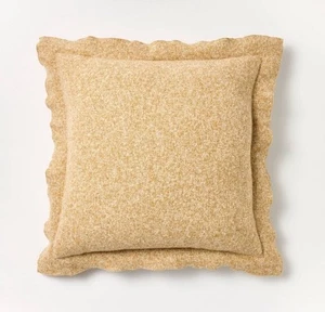 TWO (2) Threshold Studio McGee Oversized Heather Throw Pillow 24 X 24in Tan - Picture 1 of 5