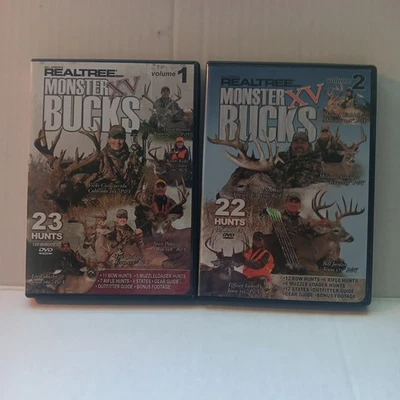 Lot Realtree Monster Bucks XV 15 Vol 1 2 DVD Hunting Bow Rifle Muzzle Reality TV - Image 1 of 4