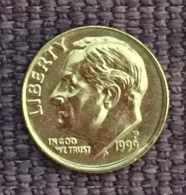 1999 P Roosevelt dime, very nice, actual coin in picture  free S/H - Image 1 of 2