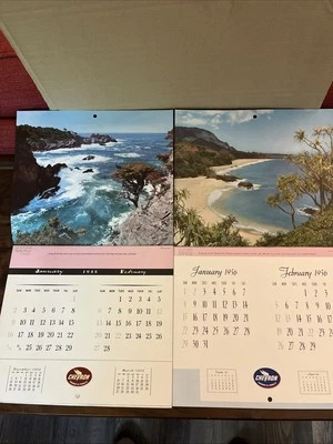 VINTAGE CHEVRON STANDARD OIL PRODUCTS 1955 AND 1956 WALL CALENDARS - Image 1 of 4