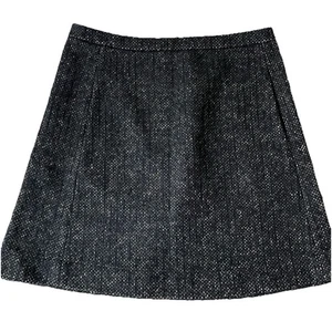 Roberto Collina Italy schwarz weiß gewebt Gold Tweed A-Linie Rock Medium Baumwolle Wolle - Bild 1 von 10