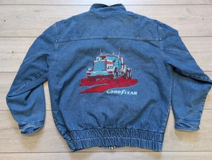 Chaqueta de Camionero Goodyear Denim De Colección - Años 80 Rara Talla Grande - Imagen 1 de 14