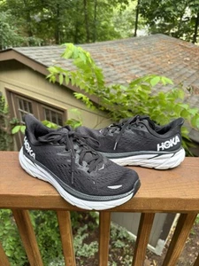 HOKA One One Clifton 8 blanco y negro para mujer talla 7 B - Imagen 1 de 12