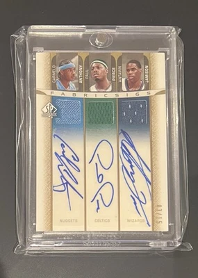 2006-07 SP Authentic Autographed Jerseys Triple Carmelo Anthony/Paul Pierce /15 - Image 1 of 2