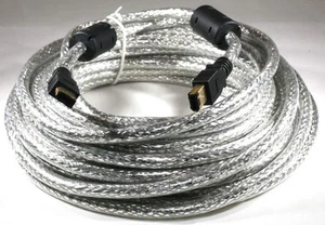 33FT 10 Meter Firewire Cable Silver 6PIN 6PIN Premium 10M - Afbeelding 1 van 1
