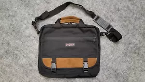 JANSPORT (USA) Classic Vintage Leather Trim Crossbody Messenger Shoulder 15" Bag - Picture 1 of 14