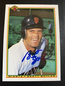 Brett Butler Signed 1990 Bowman #237 Card San Francisco Giants Autograph COA - Picture 1 of 2