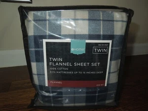 HOME TWIN FLANNEL SHEET SET 100% COTTON NEW - Picture 1 of 3
