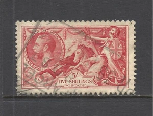 GREAT BRITAIN SCOTT 180 USED VF - 1919 5' CARMINE ROSE - SEAHORSE TYPE - Picture 1 of 2