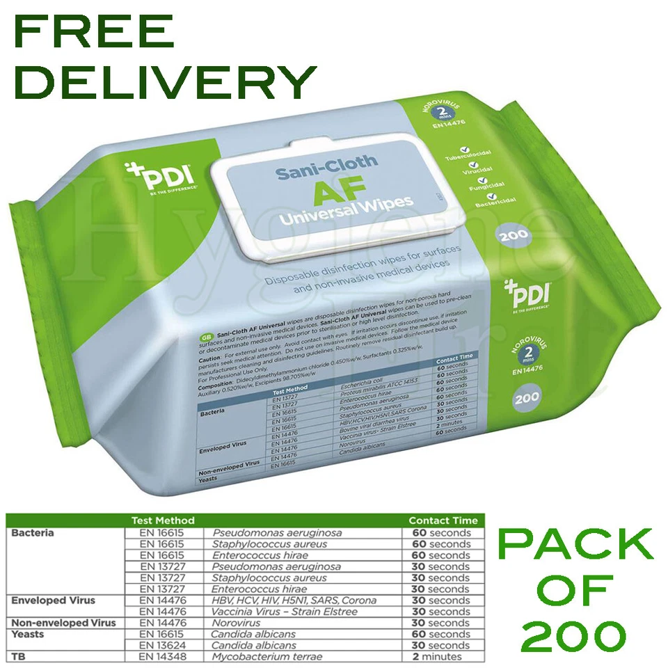 PDI Alcohol-Free Sani-Cloth Universal Antiviral & Anti-Bacterial - 200 Wipes
