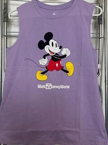 NEW Walt Disney World Womens Tank Top Small Lavender Mickey Mouse Shirt Parks - Picture 1 of 6