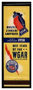 Vintage Matchcover WGAR Affiliated CBS - Picture 1 of 2