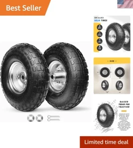 10-Inch Solid Replacement Tire and Wheel 4.10/3.50-4 Flat-Free for Cart Dolly - Picture 1 of 9