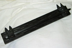 Vintage Scotty Dog Scottish Terrier Hand Carved Towel Holder w Glass Eyes - Picture 1 of 6