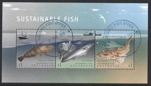 Australia 2019 hoja en miniatura de pescado sostenible fina usada - Imagen 1 de 1