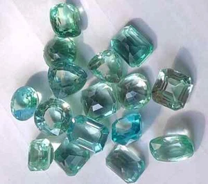 Montana grüner Saphir natürlich 60 kt 6-7 Stck. Mixschliff zertifiziert lose Edelsteine Posten - Bild 1 von 10