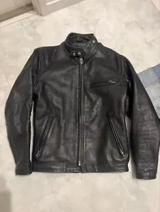 Schott 641 Stand Single Riders Jacket Size 36 Black Leather Boa Liner Men Used - Picture 1 of 4