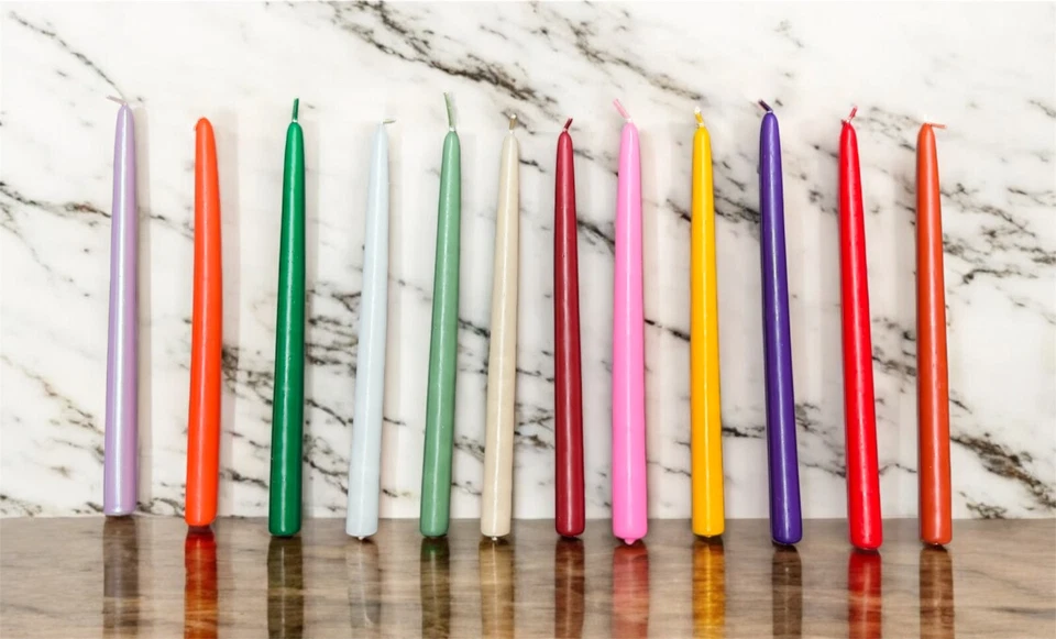 Juego de dos velas cónicas de 12"" - sin perfume - hechas a mano - cera de palma natural Foto 1 de 1