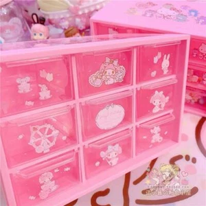 Pink My Melody Desk Jewelry Box Case Storage Organizer Case Stationery Box Cute - Picture 1 of 8