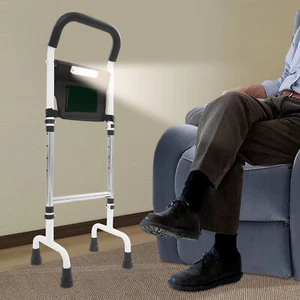 28.74-36.22" White/Black Steel/Rubber Standing Assist Aid W/ 120° Sensing Light - Picture 1 of 11