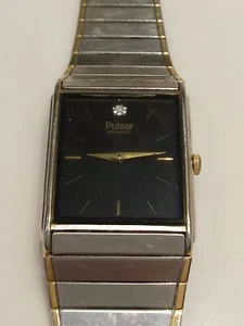 1980's Seiko Pulsar Diamond Dial Stainless Steel Men's Watch Model Y100-5859 - Picture 1 of 4