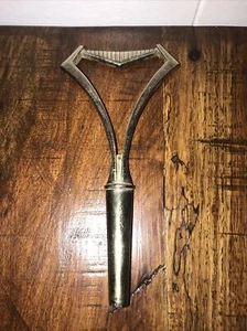 Bandeja de servir Kromex de metal de colección estilo Art Deco mango de latón retro MCM EE. UU. - Imagen 1 de 8