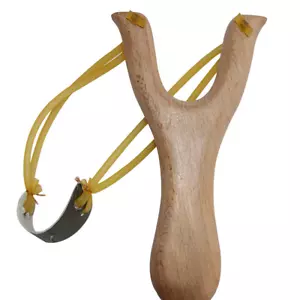PROFI HOLZ STEINSCHLEUDER Zwille Sportschleuder Schleuder Holzgriff & Spanngummi - Bild 1 von 3