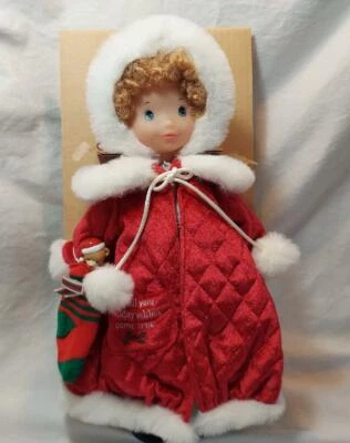 Holiday Holly Hobbie Doll Christmas Red Dress 14 1/2" 1990 Print NIB 5406 VTG - Image 1 of 4