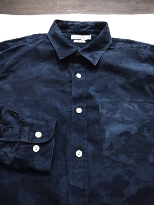 J. LINDEBERG Men's Button Front 100% Cotton (M) Blue CAMO L/S Shirt SLIM FIT - Image 1 of 4