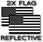 2x REFLECTIVE BLACK USA American Flag Decal 3M Stickers Exterior Various Sizes