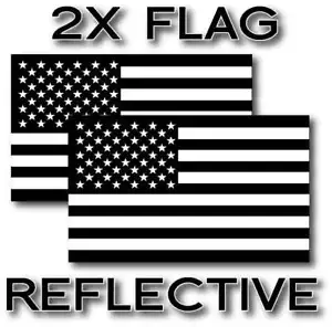 2x REFLECTIVE BLACK USA American Flag Decal 3M Stickers Exterior Various Sizes - Picture 1 of 1