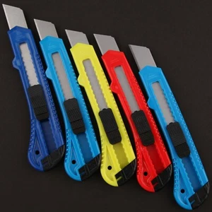 LOT 5&24 UTILITY KNIFE BOX CUTTER SNAP OFF BLADE LARGE RETRACTABLE LOCKING BLADE - Picture 1 of 8