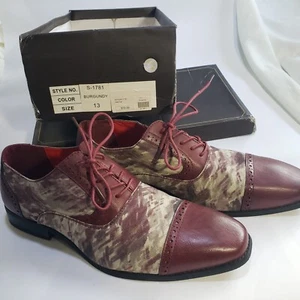 Montique Int. Mens Burgundy Prom Wedding Dress Loafers Shoes Size 13 S-1781 - Picture 1 of 12