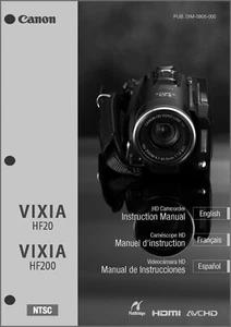 Canon VIXIA HF20, HF200 Camcorder User Instruction Guide  Manual - Picture 1 of 1