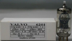 6201 ECC81 Valvo Gold Pins Made in Germany Amplitrex Tested 1 Pc - Picture 1 of 11