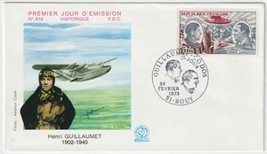 1973 FDC France - Henri Guillaumet, French Aviator - 15.00 Fr Stamp - Picture 1 of 2