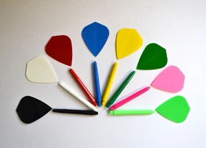 NYLON DART STEMS AND METRONIC KITE FLIGHTS SET VARIOUS COLOURS - Picture 1 of 9
