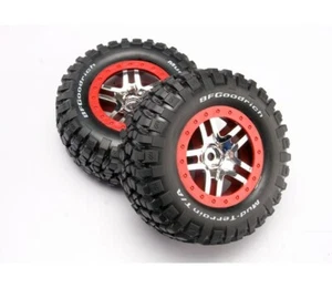 Traxxas BFGoodrich Mud-Terrain Reifen auf Felge rot chrome Slash 4x4 6873A - Bild 1 von 1