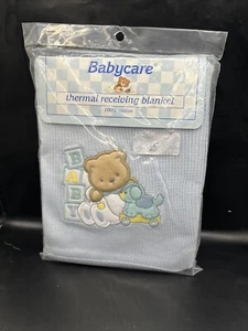 VTG 30" x 40" Babycare 100% Cotton Woven Baby Thermal Receiving Blanket Triboro - Picture 1 of 5