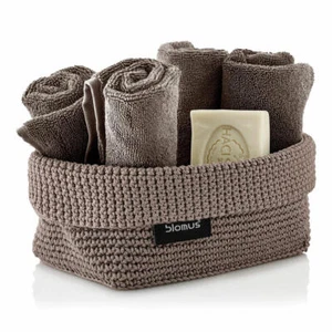 Cesta de ganchillo Blomus Tela Large, cesta, estante, organizador de baño, textil, marrón - Imagen 1 de 2