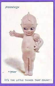 POSTAL MUÑECA KEWPIE NUDEKIN A MASCOTA - Imagen 1 de 1
