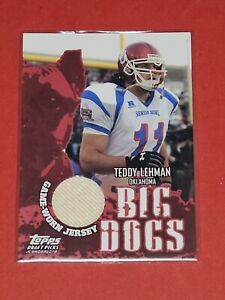 TEDDY LEHMAN 2004 TOPPS DRAFT PICKS BIG DOGS GAME WORN JERSEY BD-TL OKLAHOMA