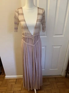 Zara Beige Cover Up Robe Long Length Size S - Picture 1 of 7
